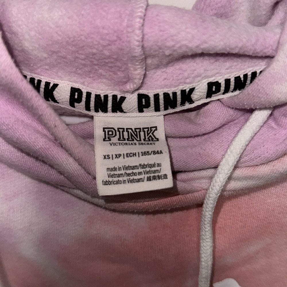 VS Pink Crossover Tie Dye Pink Hoodie - Picture 8 of 12